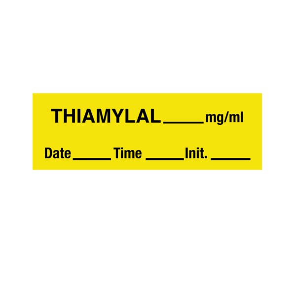 Tape, Thiamylal 1/2" x 500" Yellow w/Black